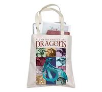 Wings Fire Novel Inspired Tote Bag Dragon Lover Gift All Of My Friends Are Dragons Reusable Grocery Shopping Bag Dragon Gift (TB, Blue Dragon Tote-PY3)