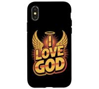 Wings Halo Divine I Love God Text Graphic Case for iPhone X/XS