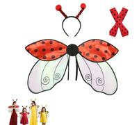 Wings Ladybug Adult, Halloween Ladybird Bee Fairy Costume Accessories with Headband Cute Party Favor for Women Girls