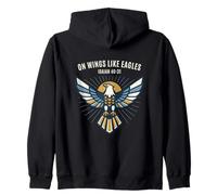 Wings Like Eagles Christian Bible Verse Isaiah 40:31 Faith Zip Hoodie