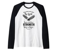 Wings Like Eagles Isaiah 40:31 Christian Gift Bible Verse Raglan Baseball Tee