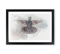 Wings of a Hummingbird in Abstract Framed Print | A2 Black Framed Wall Art | Ready to Hang | Abstract Fantasy Picture | Living Room Bedroom Lounge Office