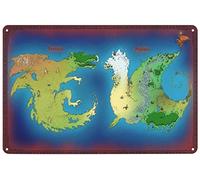 Wings of Fire Map Metal Tin Sign Dragon Poster Wall Art Plaque Decor for Home Living Room Bar Pub Cafe Club Man Cave 8x12 Inch