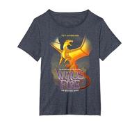 Wings of Fire The Brightest Night Cover T-Shirt, Women's Plus, Heather Blue, 1X
