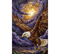 Wings of Glory: Stained-Glass Eagle Hardcover Ruled Journal: 120-Page Mosaic Raptor Writing Notebook for Creativity, Mindfulness & Daily Reflection - Bold Patriotic Cover Art