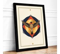 Wings of Harmony Art Deco Framed Wall Art Print A4 (29.7×21cm) Black, Wall Decor for Living Room, Bedroom, Office & Home, Ready to Hang, Art Gift