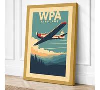 Wings Over Mountains Vintage Canvas Wall Art Print 18x12 Inch