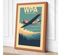 Wings Over Mountains Vintage Canvas Wall Art Print 36x24 Inch