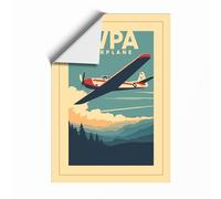 Wings Over Mountains Vintage Unframed Wall Art Print A1 (84.1×59.4cm), Wall Decor for Living Room, Bedroom, Office & Home, Art Gift