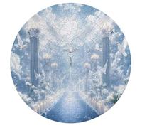 Wings Peace Round Wooden Puzzle Letter on Back