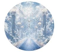 Wings Peace Round Wooden Puzzle Letter on Back