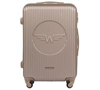 Wings Spacious Cabin Trolley - Lightweight Aircraft Case - Luxury and Modern Suitcase with Two-Stage Telescopic Handle and Combination Lock, Champagner, M, Case