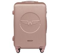 Wings Spacious Cabin Trolley - Lightweight Airplane Case - Luxurious and Modern Suitcase with Two-Level Telescopic Handle and Combination Lock, Rose Gold, M, Suitcase