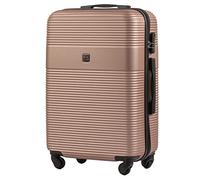 Wings Spacious Cabin Trolley - Lightweight Airplane Case - Luxurious and Modern Suitcase with Two-Level Telescopic Handle and Combination Lock, R.Gold, M, Suitcase