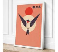 Wings to the Sun Japandi Canvas Wall Art Print 24x16 Inch