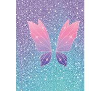 Wings & Whimsy: A Magical Hardcover Lined Notebook with Glitter Butterfly Graphics and Gradient Fairy Wings - 8.25" x 11", 200 Pages for Notes, Dreams, and Imagination
