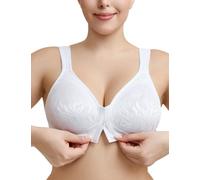 WingsLove Full Coverage Non Wired Minimizer Bras Non Padded Racerback Front Closure Bra Wide Straps Double Support Women's Plus Size Underwear Comfort and Breathable Everyday Bra