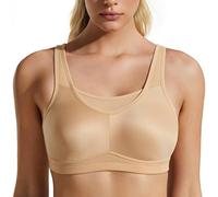 WingsLove High Impact Sports Bras for Women Seamless Full Coverage Non Padded High Neck Woukout Bra(Nude,38D)