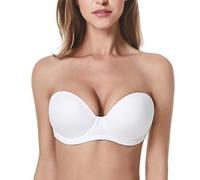 WingsLove Women’s Strapless Bra Full Coverage Underwire Multiway Plus Size Contour Comfort Bra(White 44C)