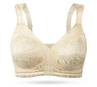 WingsLove Women's Full Coverage Bra Non Padded Comfort Minimiser Bra Wire-Free Bra Plus Size (Nude 44C)