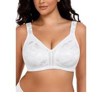 WingsLove Women's Full Coverage Minimizer Bra Plus Size Wireless Non Padded Wide Straps Comfort Everyday Bras (White,38D)