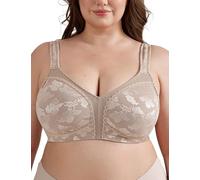WingsLove Women's Full Coverage Minimizer Bra Plus Size Wireless Non Padded Wide Straps Comfort Everyday Bras (Toffee,40G)