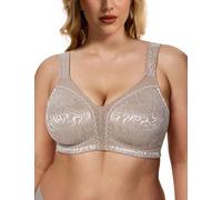 WingsLove Women's Full Coverage Plus Size Everyday Bra Minimizer Wireless Non Padded Wide Straps Comfort and Support for Large Bust(Toffee,40G)