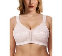 WingsLove Women's Full Coverage Plus Size Everyday Bra Minimizer Wireless Non Padded Wide Straps Comfort and Support for Large Bust(Sandshell Pink, 42DD)