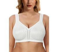 WingsLove Women's Full Coverage Plus Size Everyday Bra Minimizer Wireless Non Padded Wide Straps Comfort and Support for Large Bust(White, 40C)