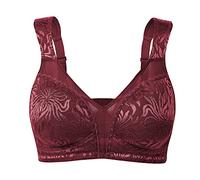 WingsLove Women's Full Cup Minimizer Bra Wide Straps Non-Wired No Padding Bra Comfort Plus Size (Burgundy 40H)