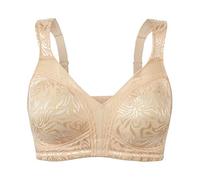 WingsLove Women's Full Cup Minimizer Bra Wide Straps Non-Wired No Padding Bra Comfort Plus Size (Deep Nude 42C)