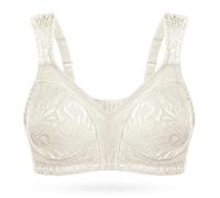 WingsLove Women's Full Cup Minimizer Bra Wide Straps Non-Wired No Padding Bra Comfort Plus Size Ivory
