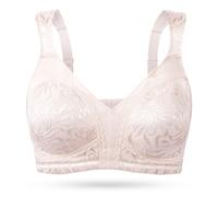WingsLove Women's Full Cup Minimizer Bra Wide Straps Non-Wired No Padding Bra Comfort Plus Size (Sandshell Pink,48F)