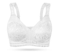 WingsLove Women's Full Cup Minimizer Bra Wide Straps Non-Wired No Padding Bra Comfort Plus Size (White,38DD)