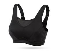 WingsLove Women's High Impact Sports Bra High Support Wireless Adjustable Plus Size for Large Breasts Black