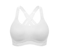 WingsLove Women's High Impact Sports Bra Wireless Cross Back Running Workout No Bounce Bras Full Coverage Yoga(White,36C)