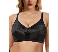 WingsLove Women's Minimizer Bra Full Coverage Plus Size Everyday Bras with Wireless Unpadded Wide Straps Comfort and Support for Large Bust (Black,40D)