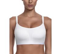 WingsLove Women's Padded Sports Bra High Impact Wireless Seamless Breathable U-Back Support Full Coverage Lightweight Comfort for Gym Yoga Bras (White,36DD)