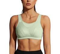 WingsLove Women's Shock Absorber Sports Bra High Impact High Support Adjustable for Large Breasts（Green，38DD）
