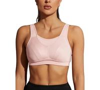 WingsLove Women's Shock Absorber Sports Bra High Impact High Support Adjustable for Large Breasts(Pink,42G)