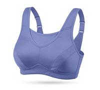 WingsLove Women's Shock Absorber Sports Bra High Impact High Support Adjustable for Large Breasts(Purple,42DDD)