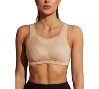 WingsLove Women's Sports Bra High Impact Bra Full Coverage Wirefree Workout Non Padded Ultimate Running Bra Sports Bra Women Plus Size Nude