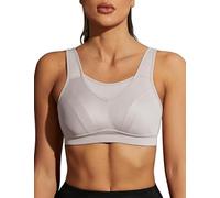 WingsLove Women's Sports Bra High Impact Bra Full Coverage Wirefree Workout Non Padded Ultimate Running Bra Sports Bra Women Plus Size(Silver Gray,38F)