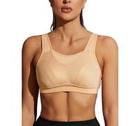 WingsLove Women's Sports Bra High Impact Bra Full Coverage Wirefree Workout Non Padded Ultimate Running Bra Sports Bra Women Plus Size(Honey Nude,38G)