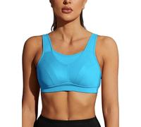 WingsLove Women's Sports Bra High Impact Bra Full Coverage Wirefree Workout Non Padded Ultimate Running Bra Sports Bra Women Plus Size Blue