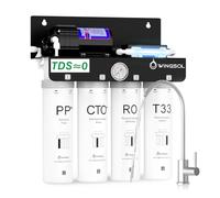WINGSOL WINGSOL Reverse Osmosis Water Filter, 0 TDS UV Space-Saving Tankless RO System, 10-Layer Filtration Under Sink, NSF/ANSI 42&53&58 Certified, Easy-Change Filter, Plug-in Required