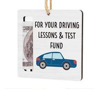 WINGTECA Driving Test Fund Money Holder for Cash Gift Driving Lesson New Driver Money Gift Ideas for Teen Boys Girls Christmas Easter Birthday Gifts Wooden Cash Holder Ornament for Party Decorations