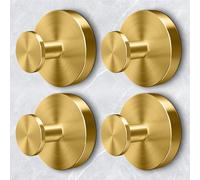 WingWider Shower Hooks for Inside Shower,Large Suction Cup Hooks for Glass Window,Removable Towel Hooks for Bathrooms,4 Packs(Gold)