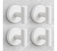 WingWider Shower Hooks for Inside Shower,No-Drill Removable&Reusable Towel Hooks for Bathroom,Heavy Duty Suction Cup Hooks for Glass Window,4 Packs(White)