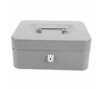 WINH Cash Box, Durable Double Layers High Multifunctional Safety Safety, Small Locking Cash Box Wide Applications for Commercial Supermarkets (Grey)